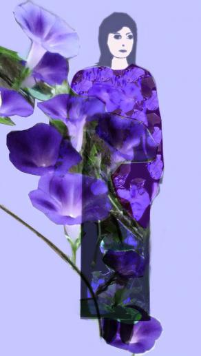 LES FLEURS DE L'ETE ET LA DAME DU JARDIN