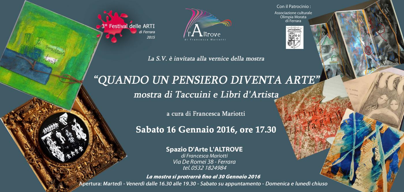 QUANDO UN PENSIERO DIVENTA ARTE QUANDO UN PENSIERO DIVENTA ARTE