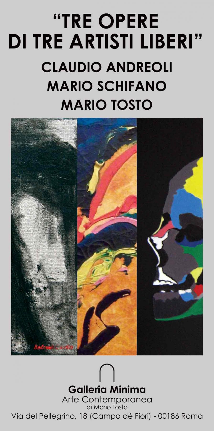 "Tre opere di tre artisti liberi"