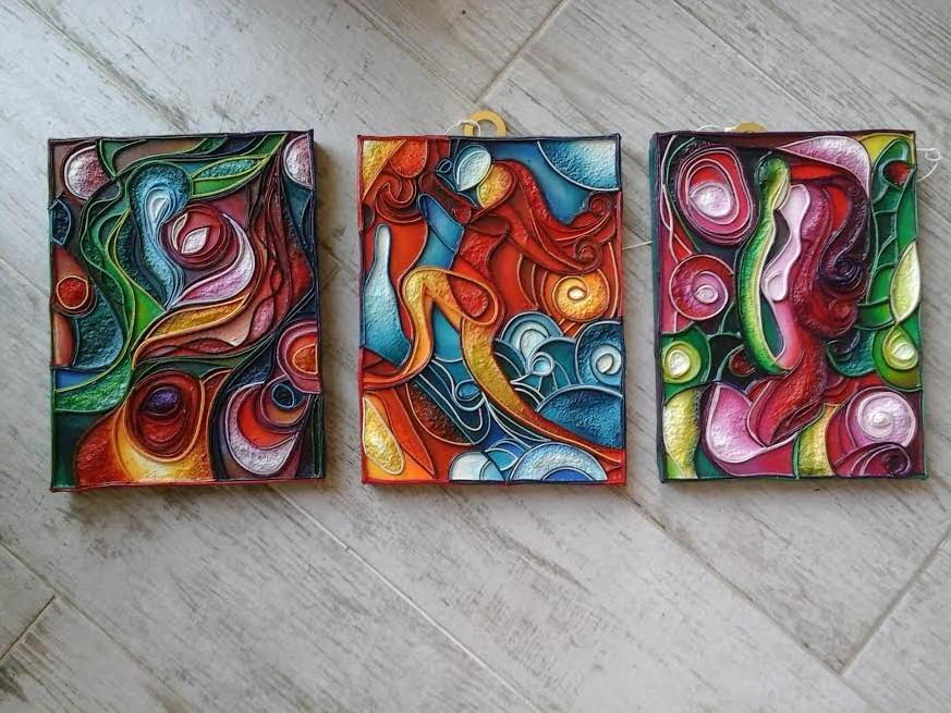 Trittico mini quadri - Love