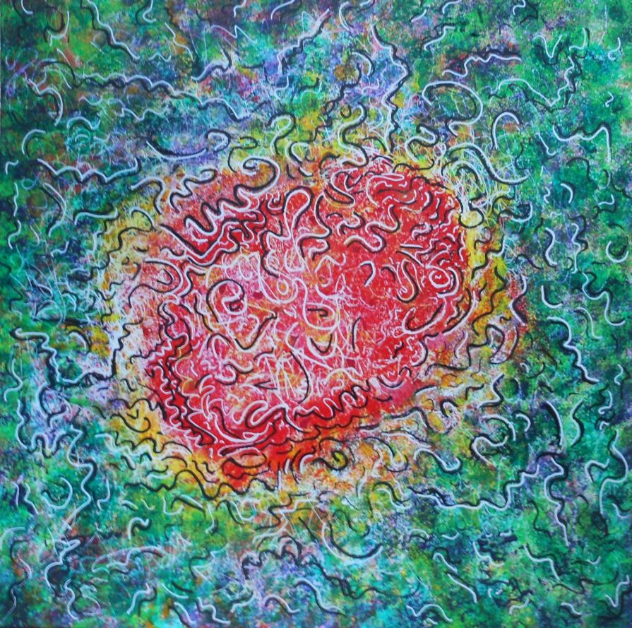 Immagine riflessa del leone su una pozzanghera  