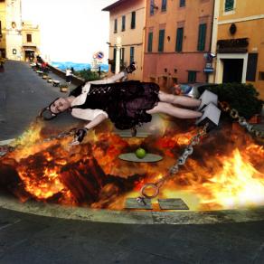 Princess and the Pea : End of the fairy tale. Chianciano Terme, Centro Storico.(Italy)