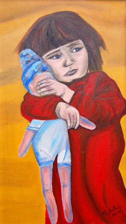 Protect / Protect : a photo ofa child in war that closed the eyes of her doll, made me reflect on the grandeur of the heart of children. Nobody and ' them ' to protect them and have the courage to think about who and 'more ' helpless of them ..