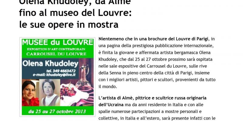 Olena Khudoley, da Almè fino al museo del Louvre: le sue opere in mostra 