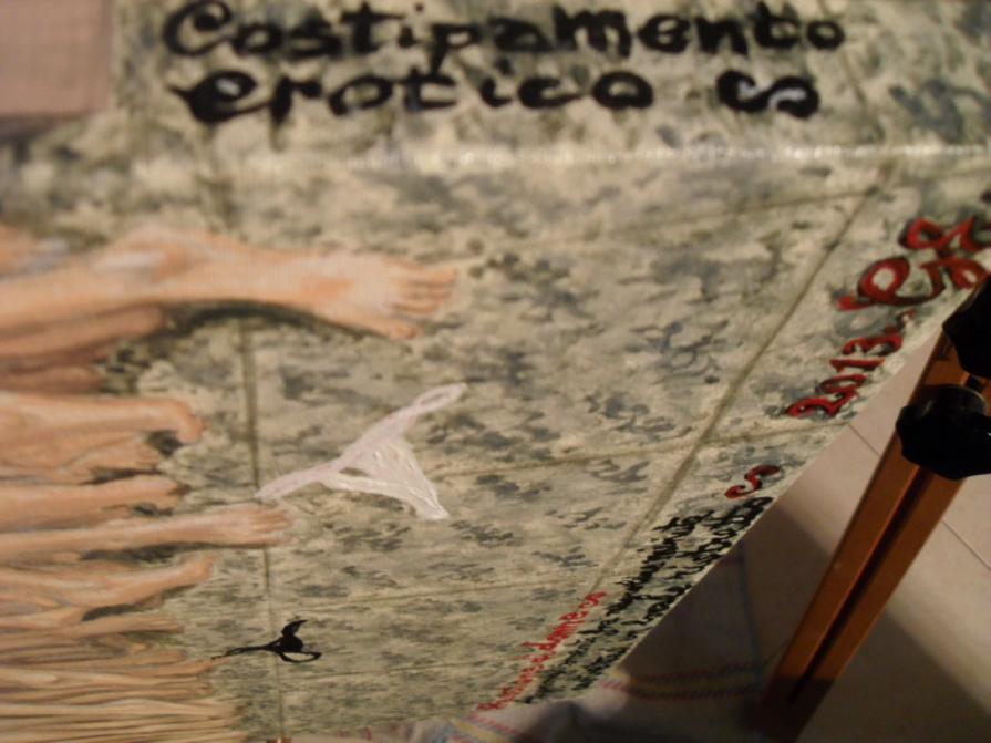 Passione di donne - Aggrovigliamento di magroline minute costrettesi in locale ristretto (particolare)