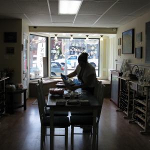 Carla Strozzieri's paintings are on exhibit at "From the Vineyards,"  Paintings by Carla Strozzieri