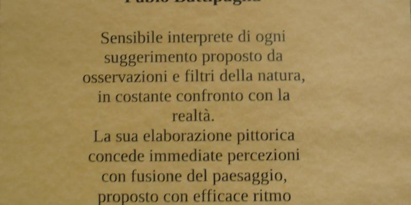 Testo critico della direttrice Artexpò Gallery all'artista Fabio Battipaglia