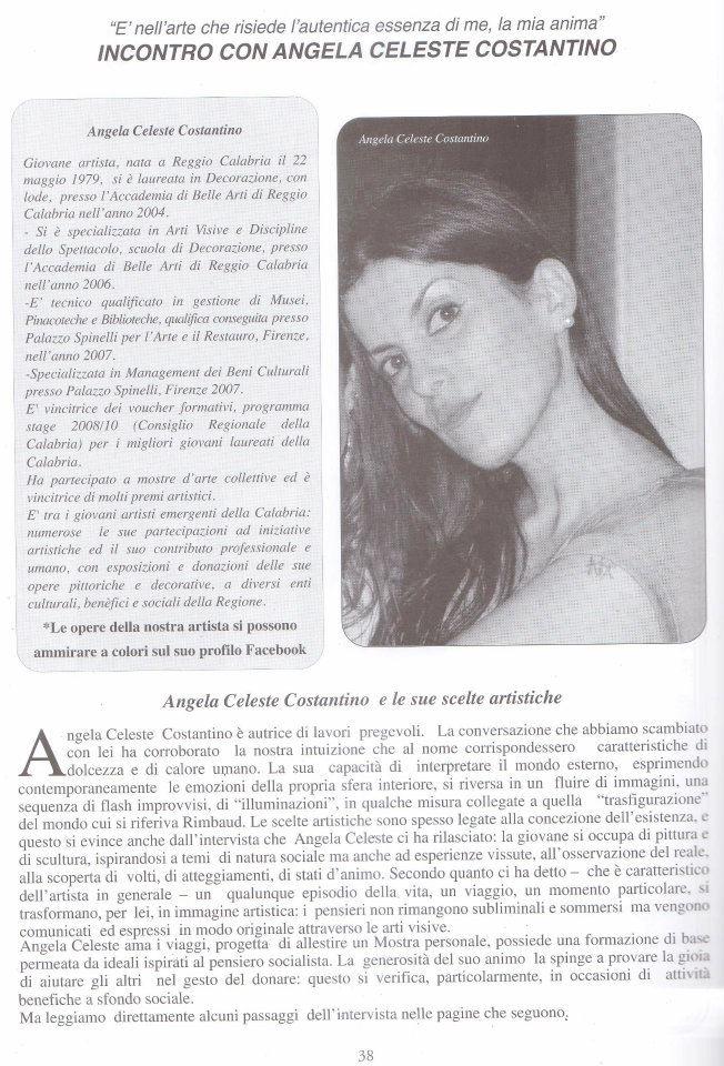 Intervista su "Rivista di creatività, arte e cultura "Talent-Scout" gennaio 2012"
