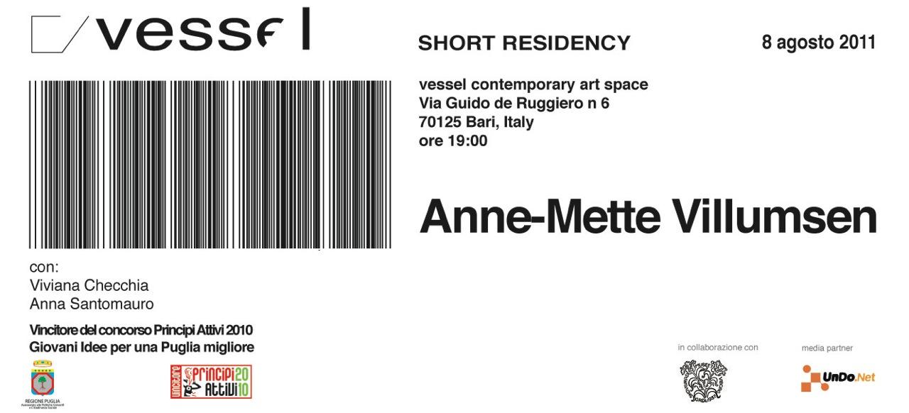 Presentazione short residency: Anne-Mette Villumsen