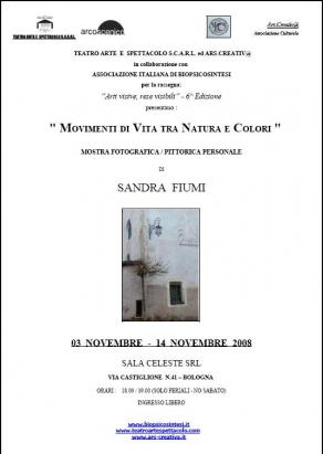 Locandina Mostra Sandra Fiumi Sala Celeste Bologna Locandina Mostra Sandra Fiumi Sala Celeste Bologna