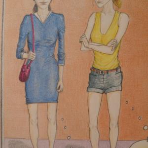 Small women's fight - Le BrAmanti - Le donne possono farlo VIII - Piccolette alla fermata del bus (particolare) Small women's fight - Le BrAmanti - Le donne possono farlo VIII - Piccolette alla fermata del bus (particolare)