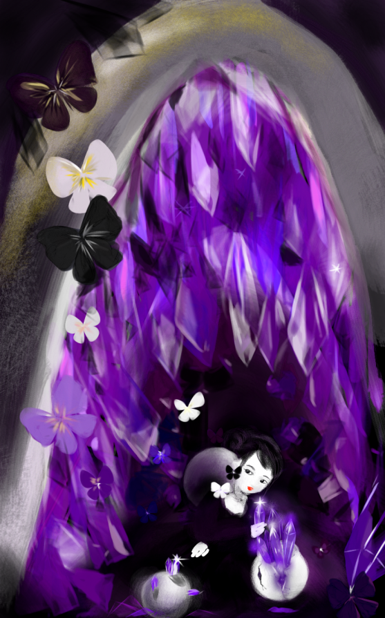 Crystal Gem -Violets,Crystallized Amethyst in Violet