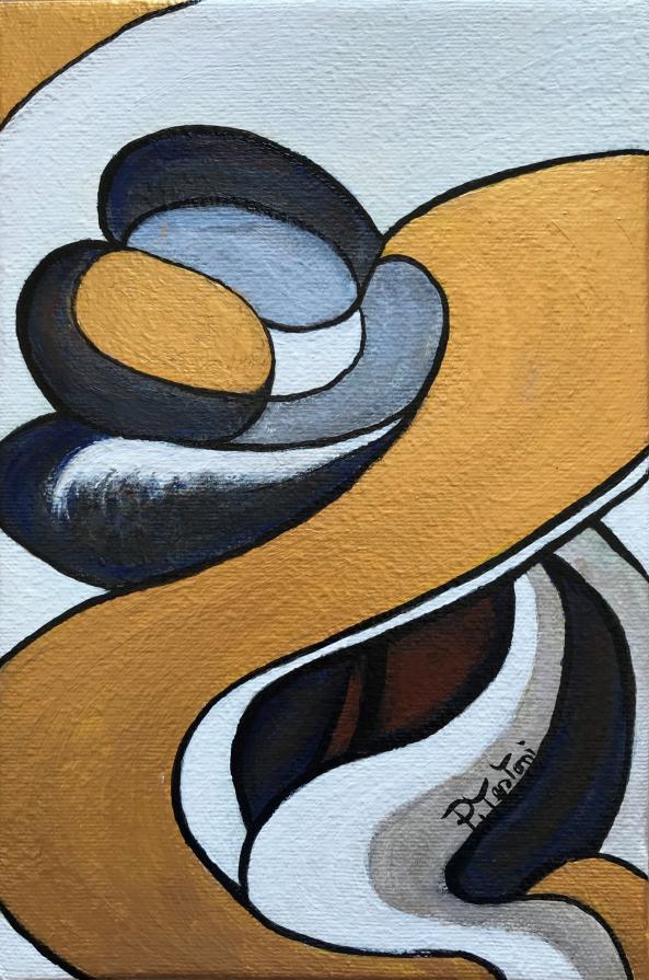 Patrizioni - L'abbraccio - tecnica mista su tela - 20 x 30