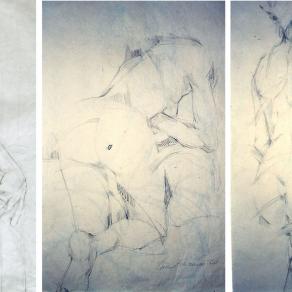 Trittico: sfaccettature di un nudo di donna (studio preparatorio)