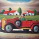 Salvo Lombardo - L'auto rossa - olio su tela - 80 x 60