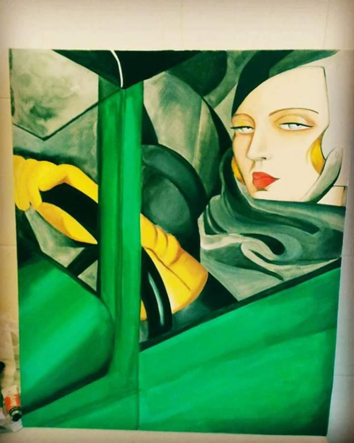 Copia di Self Portrait in the Green Bugatti