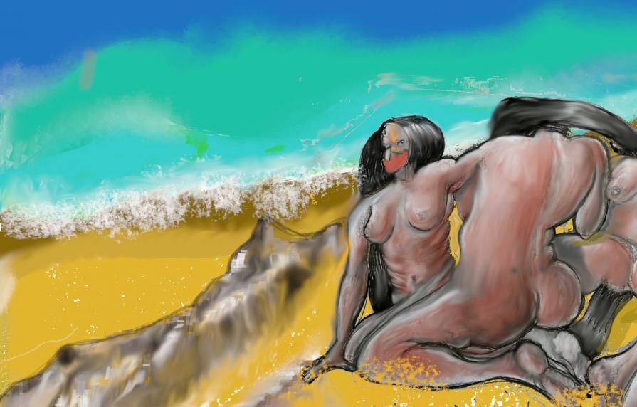 Donne vicino al mare