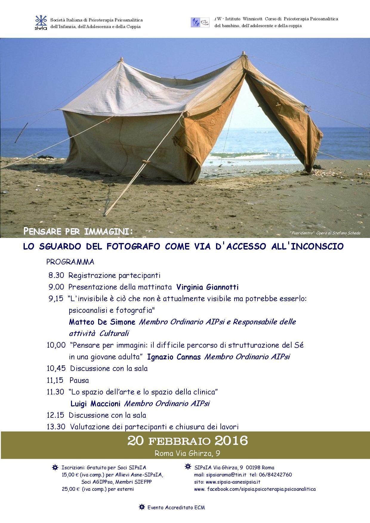 "Pensare per immagini:lo sguardo del fotografo come via d'accesso all'inconscio"Roma Via Ghirza, 9 "Pensare per immagini:lo sguardo del fotografo come via d'accesso all'inconscio"Roma Via Ghirza, 9