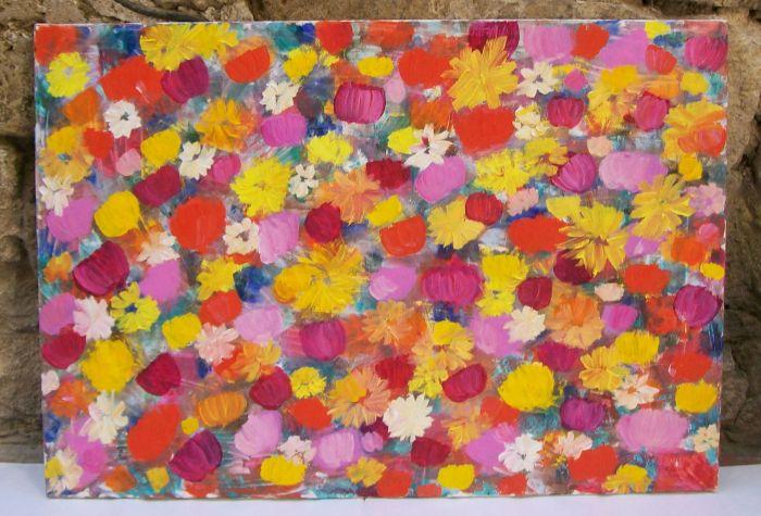 Fiori rosa, rossi e gialli