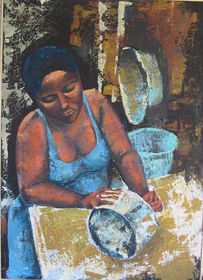 Donna che lava le pentole