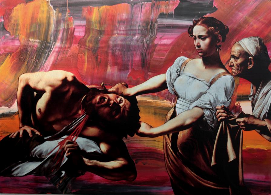 a photograph, a painting, art mix