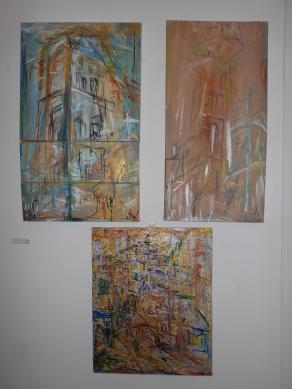 trittico la torre  le 2 torri di notte e di giorno in distruzione 