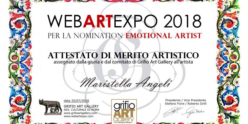 WebArtExpo 2018, Attestato di Merito Artistico