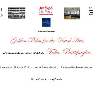 Premio Internazionale Golden Palm of Visual Art a Nizza il 28 aprile 2018