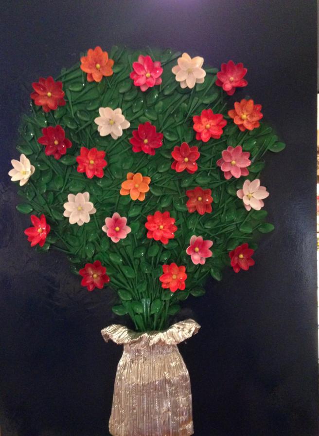 fiori di cucchiaini in plastica