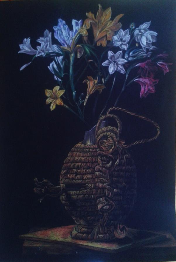 Fiasca con fiori _ studio