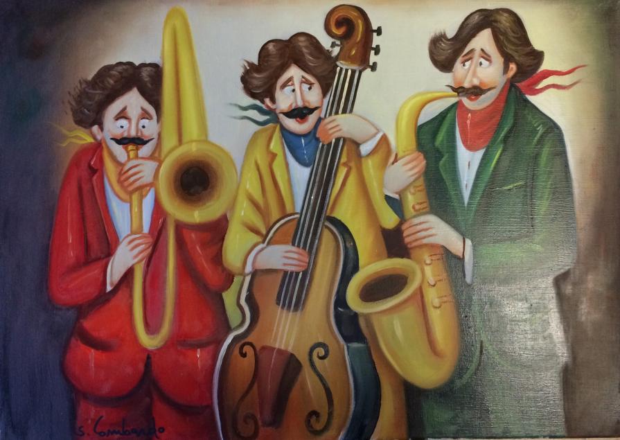 Salvo Lombardo - Concertino - olio su tela - 70 x 50