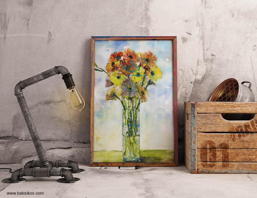 Abstract Watercolor Flower