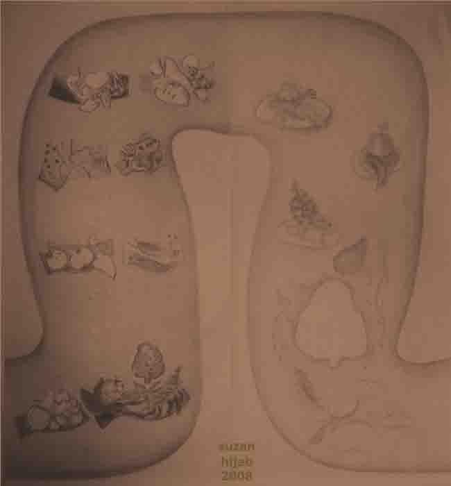 Walls with Flowers  in the darkness