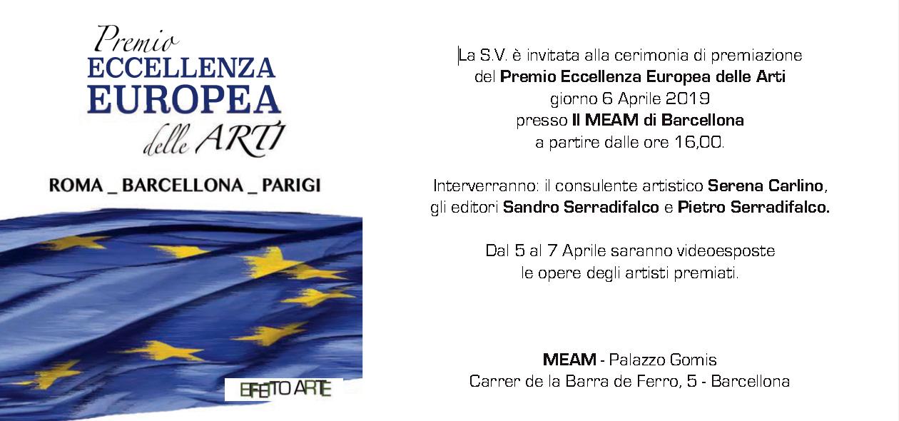 Prize: "Eccellenza Europea delle Arti: Roma, Barcellona, Parigi".