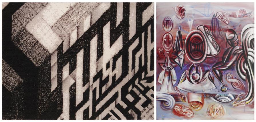 DNA - Labyrinth (tapestry) & Journey of a Woman (painting)