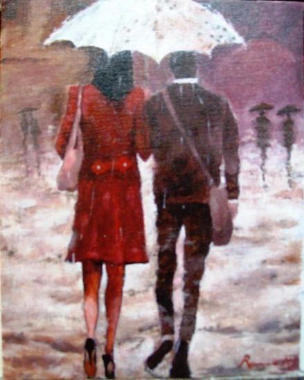 coppia nella pioggia