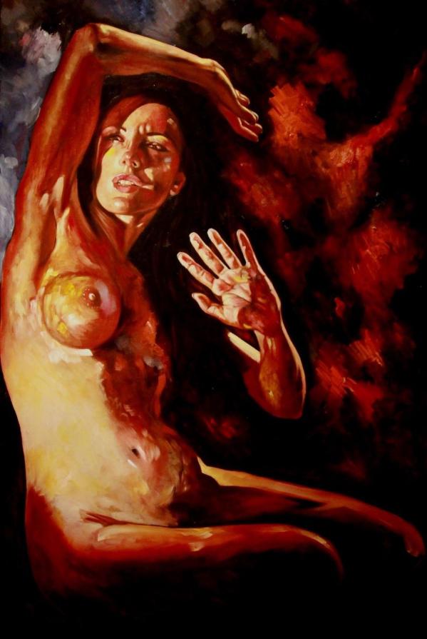 Alessandro Scannella (Italia) - Spiritus Ignis - olio su tela - 80 x 120