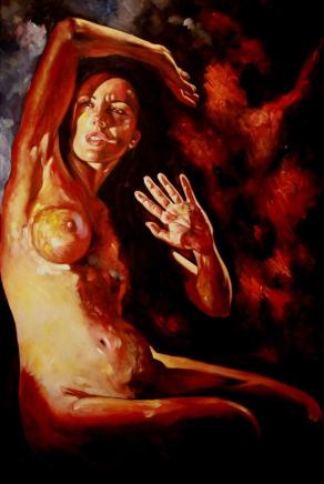 Alessandro Scannella (Italia) - Spiritus Ignis - olio su tela - 80 x 120