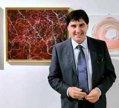 Maristella Angeli exhibits one of her works at the artistic collective "The state of the art at the time of the 58th Venice Biennale", Palazzo Zenobio, Venice