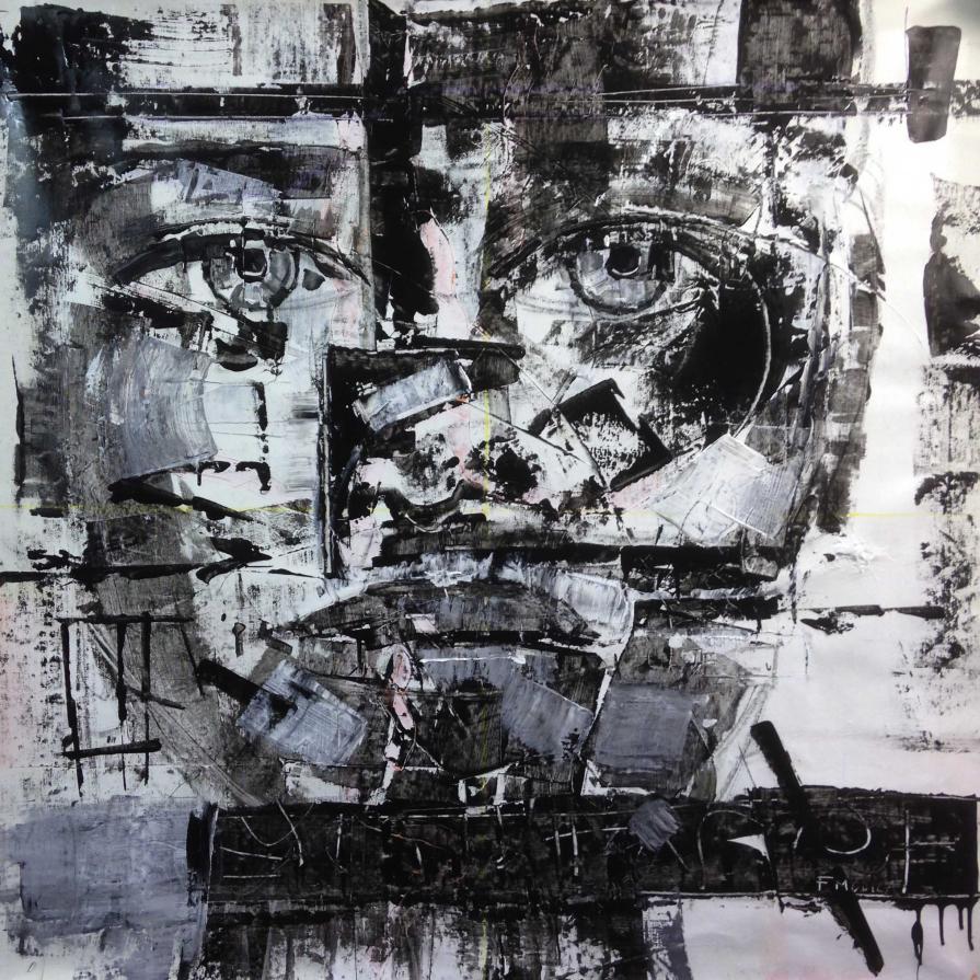 Fabio Modica - Gnosis: Trapped - mixed media on canvas - 37x37 inches