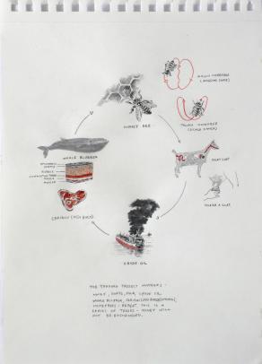 The Trading Project: An Installation about Longing, Goats Milk, Whale Blubber, Crude Oil, Honey, Chant 