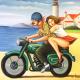 Salvo Lombardo - La moto verde - olio su tela - 80 x 60