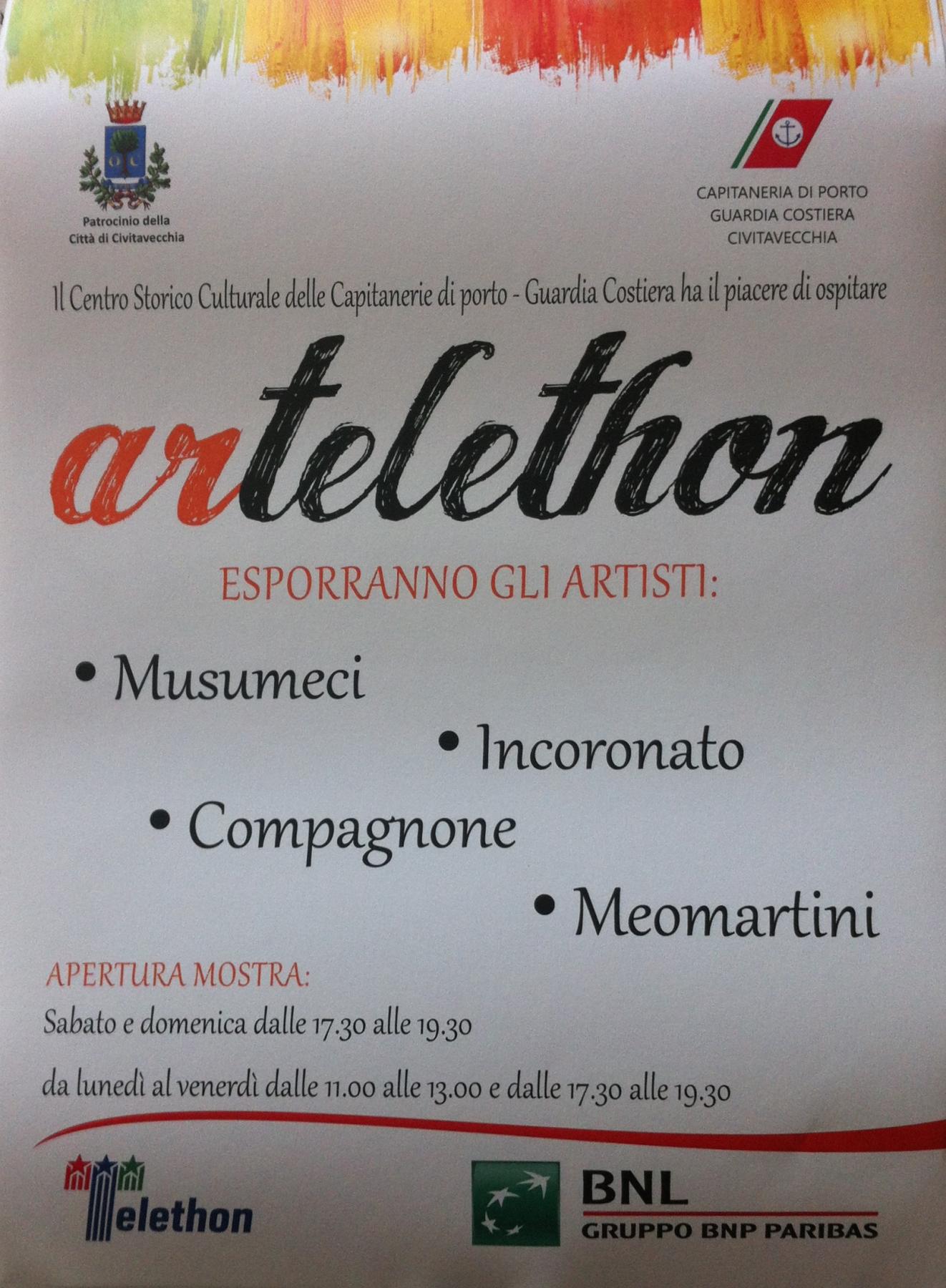  Esposizione artistica evento "Artelethon" nel contesto della maratona Telethon 2014