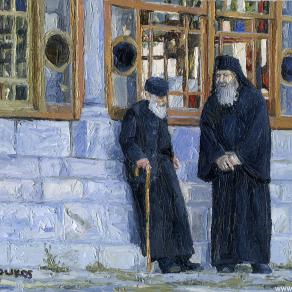 48.Outside Kiriako - Romanian Monks