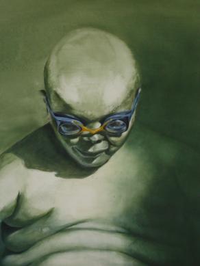 Boy with blue goggles