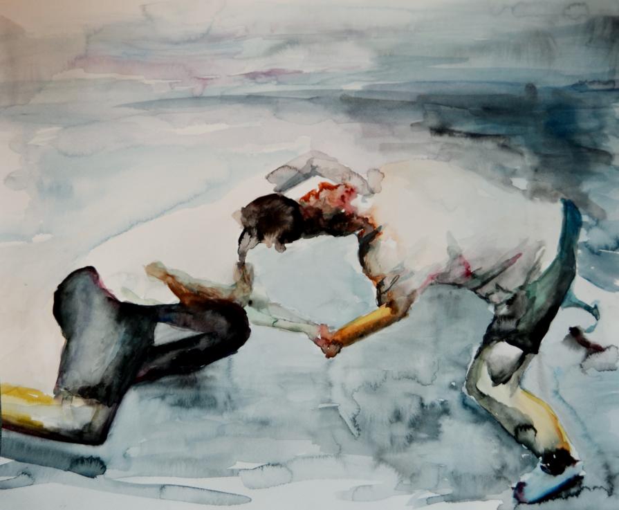 Wrestling in Watercolor 1
