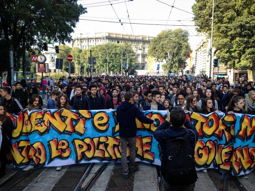 Corteo studentesco contro la Buona scuola