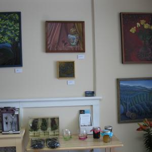 Carla Strozzieri's paintings are on exhibit at "From the Vineyards,"  Paintings by Carla Strozzieri