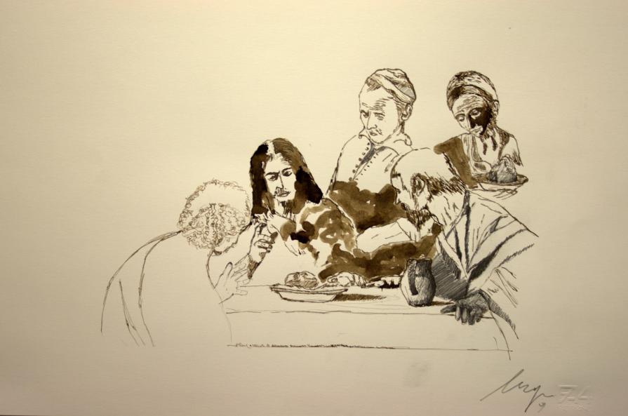 Bozzetto eseguito per l'opera" La cena di Emmaus"