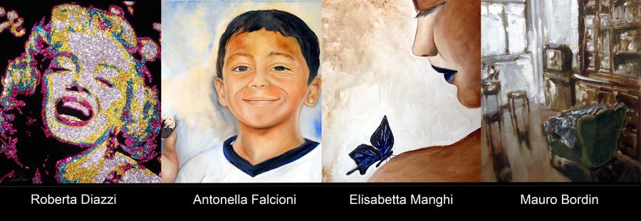 Mostra personali di Roberta Diazzi, Elisabetta Manghi, Antonella Falcioni e Mauro Bordin